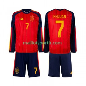 Maillot de Foot Espagne Ferran Torres 7 World Cup Enfant Domicile 2026 ML